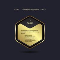 A Modern Luxury style of infographics template. Golden banners with three options in Geometrical shapes templates vector