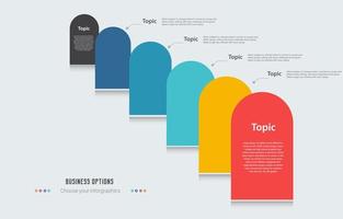 5 opciones de diseño de plantilla de tema infográfico vector