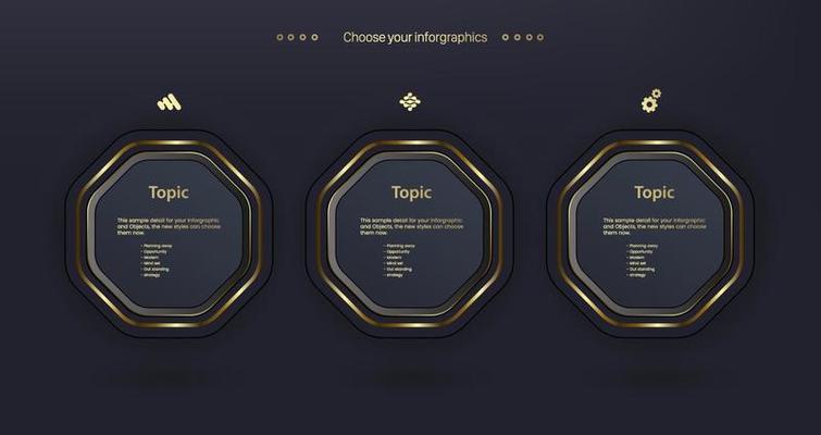 THREE Abstract infographics number options template and Vector illustration and Can be used for workflow layout, diagram, business step options, banner, web design