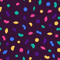 Seamless texture with different modern shapes. Creative pattern with paper cut geometrical figures. Multicolored background vector