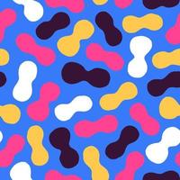 Super cute seamless pattern with multicolored shapes. Modern texture with cutout figures. Geometrical vector background