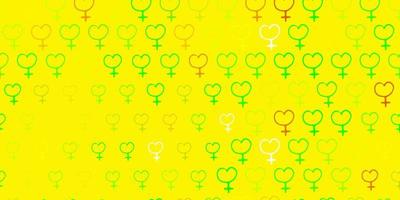 Light Multicolor vector texture with women rights symbols.