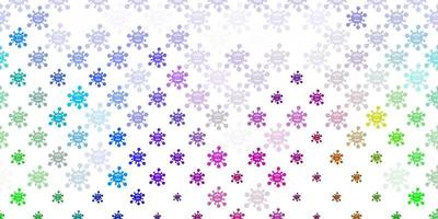 Light Multicolor vector backdrop with virus symbols.
