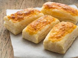 few fresh rolls with a delicious crust of puff pastry, photo
