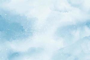 Abstract blue winter watercolor background. Sky pattern with snow vector