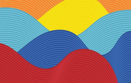 abstract colorful fluid wave background with stripe lines vector