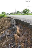 Erosion along the asphalt was broken down. photo