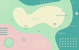 abstract fluid background with organic shapes and memphis elements vector