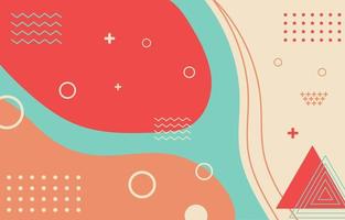 abstract fluid background with organic shapes and memphis elements vector