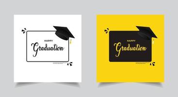 Collection of happy graduation design vector illustration. Celebration graduation day background