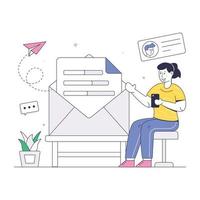 A modern flat illustration of email marketing vector