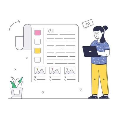 Programming file, an illustration of programmer coding
