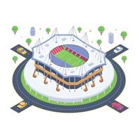 An isometric icon of a Stadium vector