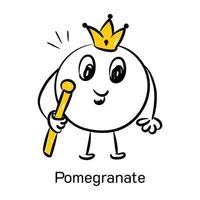 Pomegranate hand drawn icon in vector format