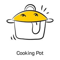 Creatively designed sketchy icon of cooking pot vector