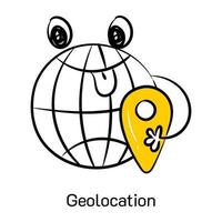 An amazing hand drawn icon of geolocation vector