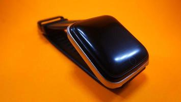 a photo of a black smartwatch