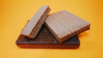 a few pieces of chocolate wafer photo