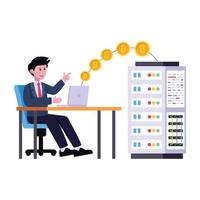 Creatively designed flat illustration of Data transfer vector