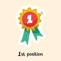 Get hold of this flat sticker of 1st position vector