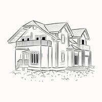 A scalable hand drawn illustration of house vector