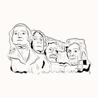 Get your hands on this hand drawn illustration of mount rushmore vector