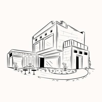 A scalable hand drawn illustration of house