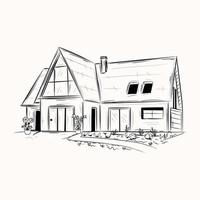 A scalable hand drawn illustration of house vector