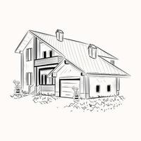 A scalable hand drawn illustration of house vector