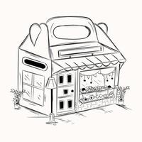 A scalable hand drawn illustration of house vector