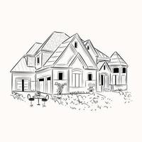 A scalable hand drawn illustration of house vector