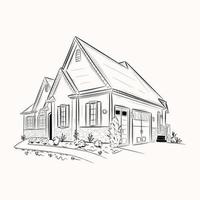 ilustración dibujada a mano premium de casa de campo vector