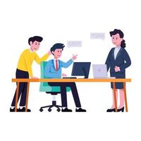 Check this flat illustration of meeting vector