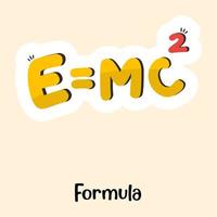 Energy equation, flat sticker of formula vector