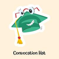 una pegatina plana muy linda de sombrero de convocatoria vector