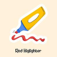 A well-designed flat icon of red highlighter vector