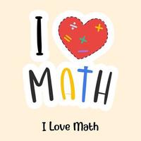 una pegatina plana de moda de las matemáticas del amor