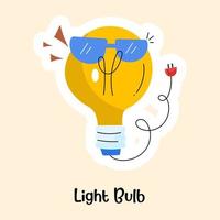 A well-designed flat sticker of light bulb, editable vector