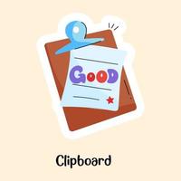 Stationery accessory, a flat sticker of clipboard vector