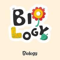 A flat sticker of biology with editable facility vector