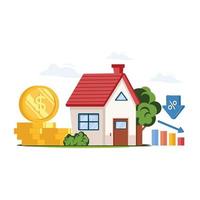 Low Mortgage Illustration vector