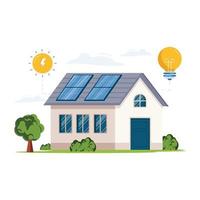 ilustración de casa solar vector