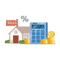 ilustración de hipoteca en venta vector