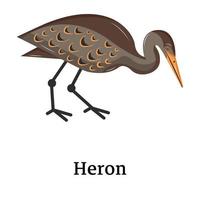 A captivating flat icon of heron, coastal bird vector