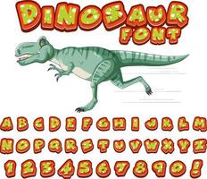 diseño de fuente para alfabetos ingleses en carácter de dinosaurio