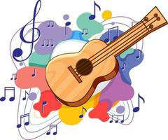 A guitar on white background vector