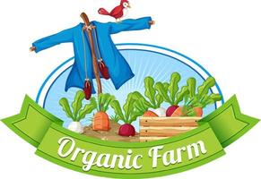 Logo design with words organic farm vector