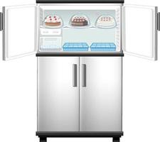 Refrigerator with lots of food vector