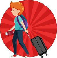 Simple character of tourist man vector