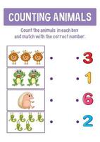 Worksheet design for counting numbers vector